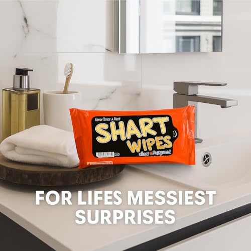 Shart Wipes - Emergency Wet Wipes for When Shart Happens, Funny Gag Gift for Men & Women, Travel Size Pocket Pack, Top Novelty Stocking Stuffer, Made in USA