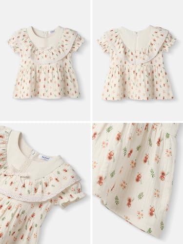 Image of Nautinati Girls' Floral Cotton Lace Dress White
