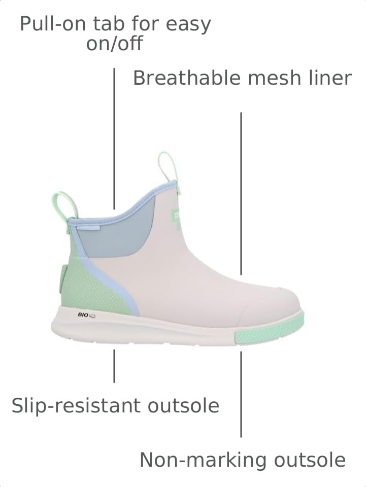Image of XTRATUF 6 inch Women's Ankle Deck Boot Sport - 30% Lighter, 100% Waterproof Rubber Fishing Footwear - Non-Marking, SRC-Rated Slip-Resistant Outsole - Moisture-Wicking Liner