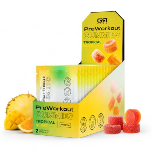 Image of Non-Stim Pre-Workout Gummies, Tropical Blast, 12 Packets (24 Serv)