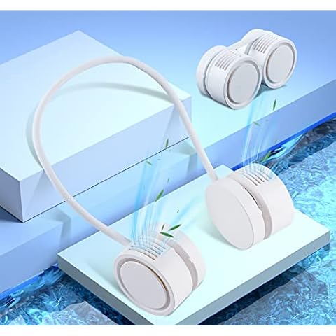 Portable Neck Fan, Hands Free Bladeless Fan,Battery Operated Wearable Personal Fan, Leafless, Rechargeable,Hanging Headphone Design, USB Powered Desk Fan,3 Speeds Cooling Cover