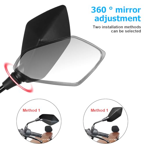 Khguz KHGUZ-MIRROR1 2Pcs Motorcycle Mirrors, Dirt Bike Rearview Side Mirror thumb #2