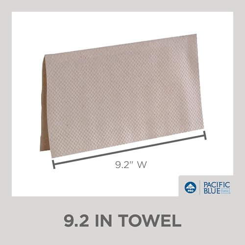 Pacific Blue Basic S-Fold Recycled Paper Towels by GP PRO (Georgia-Pacific), Brown, 23504, 250 Towels Per Pack, 16 Packs Per Case (4000 Total), 9.20" x 10.20 by Georgia-Pacific - Image 4