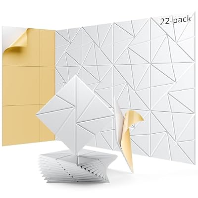 22 Pack Acoustic Panels, Sound Proof Foam Panels for Walls, Self-Adhesive High Density Soundproof Wall Panels, 12" X 12" X 0.4", Sound Absorbing Panels for Home, Studio, Office (White)