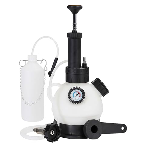 XPOtool Bremsenentlüftungsgerät 2 l + 1 l Bremsenentlüfter mit Absaugbehälter, Bremsentlüfter zum Bremsflüssigkeit Wechsel und Bremsen Entlüften