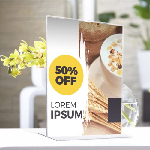 Maxgear 8.5 X 11 Acrylic Sign Holder 12 Pack, Clear Table Paper Display Stand Double Sided Menu Flyer Holder Vertical Picture Frame Plastic Plexi Sign Holders For Office, Store, Restaurants, Hotels #TOP7