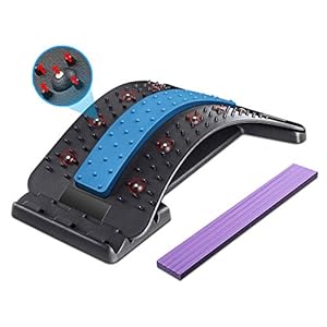 Masseurs pour le Dos, Magic Stretcher Fitness Équipement de Stretch Soutien dos 4 niveaux réglables 10 magnétique,Etirement Lombaire,pour Hernie Discale, Sciatique, Scoliose