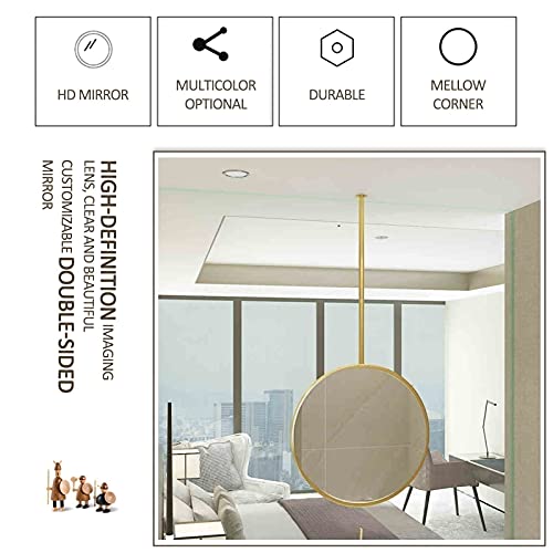Miroir cosmétique moderne doré rond 70cm pour agrandir une pièce