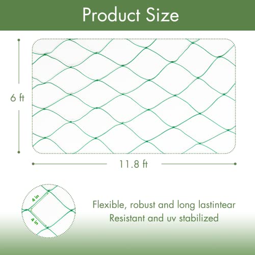 2 Pcs Garden Trellis – Heavy-Duty Garden Netting For Climbing Plants - Trellis Netting For Cucumbers, Vine, Fruit, Vegetables – Durable Nylon Plant Support Trellis Net – Easy Installation 6 X 11.8 Ft #TOP1