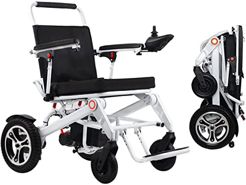 Broobey Lightweight Electric Wheelchairs for Adults with 2 Batteries, Folding Portable Power Wheelchair Weight Only 52lbs, Motorized Wheelchairs for Seniors Support 220lbs
