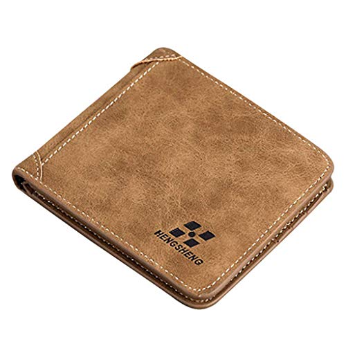 Preisvergleich Produktbild Herrenbrieftasche, Muzhuo Classic Retro European Herrenbrieftasche, dreifachgefaltete Querschnittbrieftasche Multi-Card-Brieftasche, Geschenkbrieftasche Herren Geschenk (Braun)