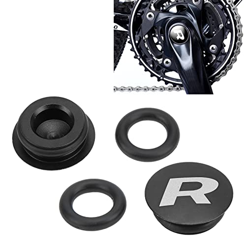 Bike Crank Dust Caps, Crankset Dust Cover - Aluminum Alloy Center Shaft Caps with Rubber Ring for Mountain Bike Road Bicycle(Black) - Image 3