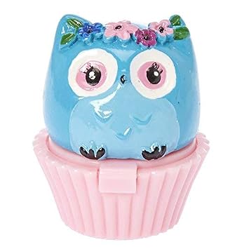 Claires Club Girls Blue Owl Cupcake Lip Gloss Pot Blueberry Flavor