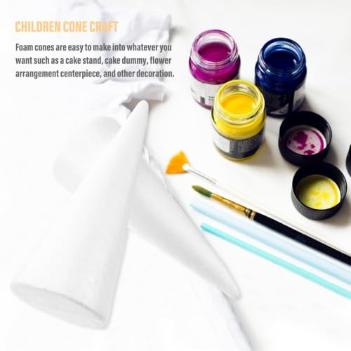 30 Conos de espuma blancos para manualidades DIY en centros infantiles 4