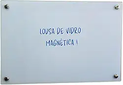 Lousa de Vidro Magnética branca, 80x60 cm