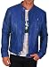 Produktbild Herren-Lederjacke, Vintage-Stil, Cafe Racer, Biker, Echtleder, Echtes Leder, blaue Jacke, L