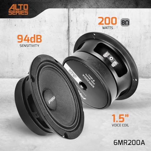 Image of PRV Audio 6MR200A 6 inch Mid Range 8 ohms Pro Audio Speaker 94dB 100 Watts RMS 1.5 inch VC Alto Series (Single)
