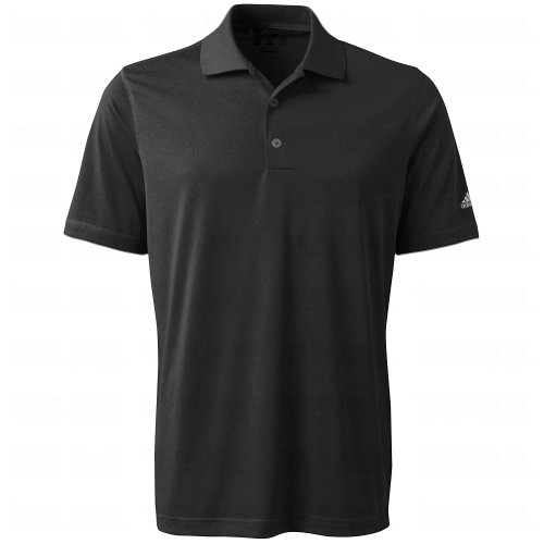 adidas Golf Men's Puremotion Solid Jersey Polo, Black/White, X-Large