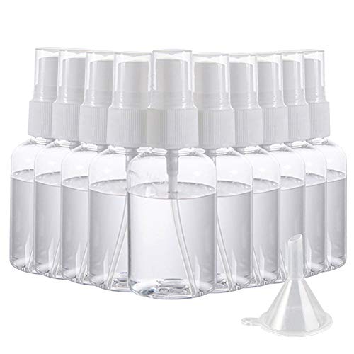 Preisvergleich Produktbild FEOYA Parfümzerstäuber Leere Sprühflasche Zerstäuber Durchsichtig 50ml Feinen Nebel Flasche Nachfüllbar-10* Sprühflaschen+1*Trichter