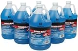 HOANK (6 Gallons) - Power Blast Windshield Washer Fluid, 0°F Protection, Blue, 1 Gallon Jug, Ready to Use (6 GALLONS, Blue Power Blast 0°F)