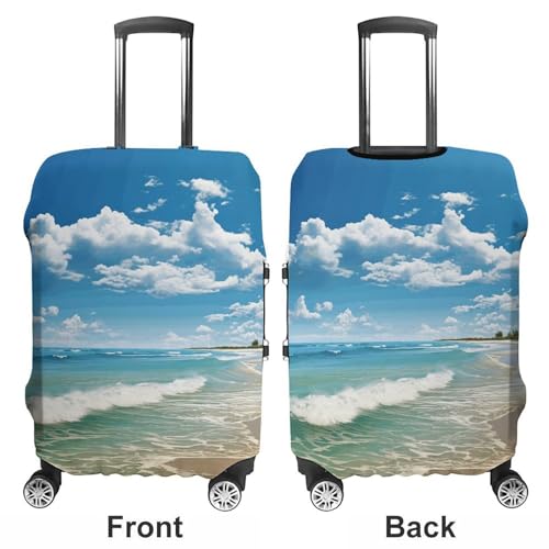 Anti-Scratch Luggage Cover Sandy Beach Printed Luggage Case Protector Washable Suitcase Covers Elastic Suitcase Protector for Size M (22-24 inch) Luggage3