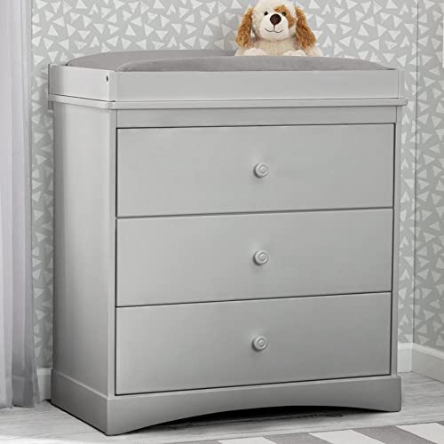 Image of Delta Children Sutton 3 Drawer Dresser with Changing Top, Grey