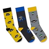Producto Oficial Batman Calcetines Batman (Pack 3 pares). Regalo original para hombre y mujer. Producto Oficial. (SMALL (36-40))