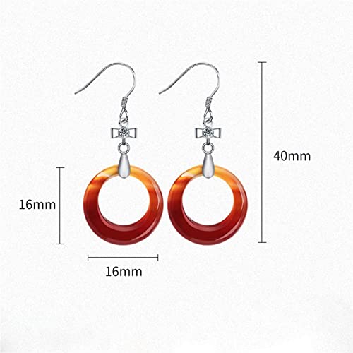 Boucles d'oreilles argent 925 pierres précieuses agate - 3