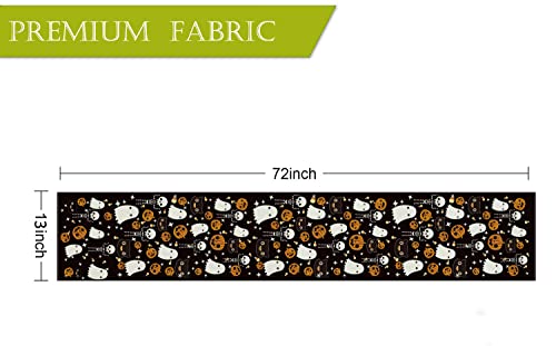 Halloween Table Runner Ghost Skeleton Spooky Pumpkins 13 X 72 Inch Burlap Halloween Runners Holiday Home Kitchen Dining Table Party Indoor Outdoor Decor #TOP1