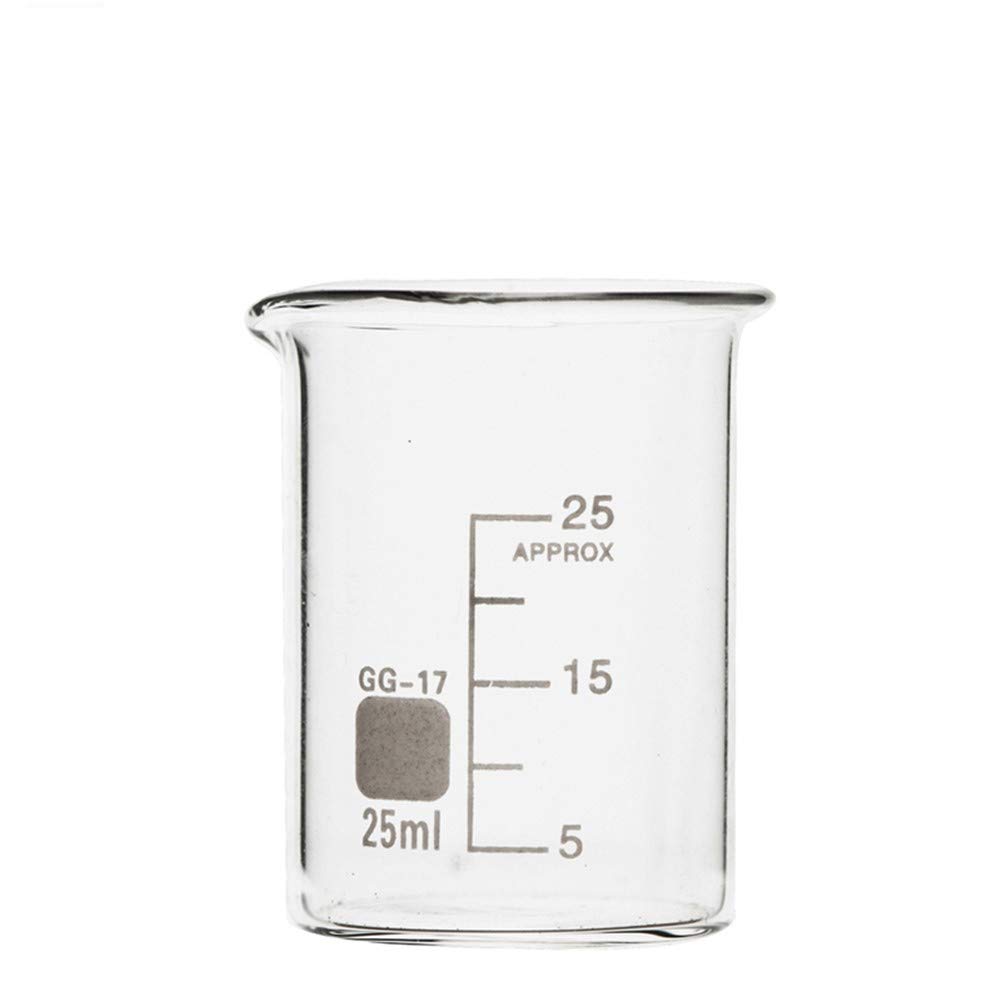 Set di bicchieri in vetro per laboratorio di chimica in scala trasparente da laboratorio di misurazione in vetro borosilicato resistente al calore (4 lotti) 50 ml 100 ml 100 ml 1000 ml 2000 ml