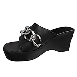 TYUIOP Sandalias de cuña para mujer, sandalias de cuña con tiras bajas para mujer, zapatos de mujer, talla 7, sandalias de cuña ligeras con tiras cruzadas, talla 4, plataforma para mujer, E Negro, 37
