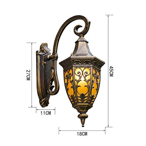 Lumière murale lampe en bronze E27 LED IP65 lanterne sécurité extérieure - 7