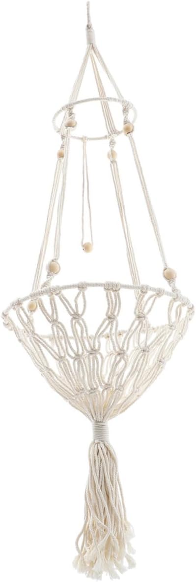 Decorative Bohemian Woven Hanging Cat Hammock Bed, 40cm Wear-Resistant Pet Nest for Indoor Cats to 30 Lbs, Household Kitten Accessory