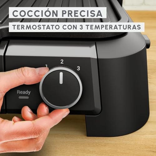 Moulinex SuperGrill 3en1 - Grill de contacto, plancha y paninis, interior/exterior, 2000W, termostato regulable, 3 alturas, modo barbacoa, placas antiadherentes y extraíbles, GI510DF0 - imagen 3