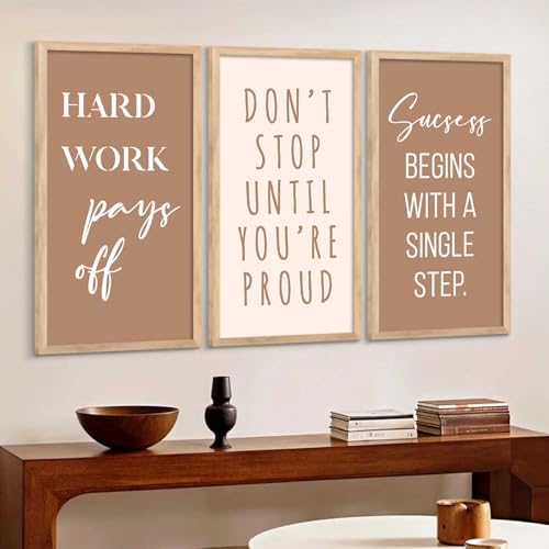 Image of kotart - Motivational Frames For Wall Hanging | Quotes Wall Hanging Painting For Wall Decor | Motivational Quotes Poster With Frame | Quotes Wall Decor Poster With Frames Set of 3 (10x19 inch, C)
