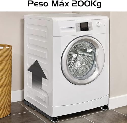 Suporte com Rodinhas e Base Móvel Ajustável para Eletrodomésticos Pesados Fogão, Geladeira, Máquina