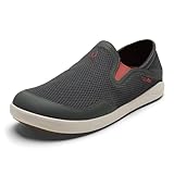 OLUKAI Moku Slip-On Men's Boat Shoes, Enhanced Grip & Traction, Lightweight & Breathable Mesh, Comfort Fit & All-Day Wear, Island Salt/Koi, 11