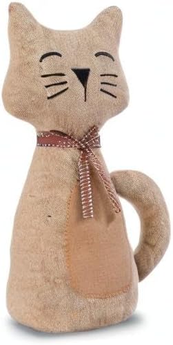 Miniatura 9 de Lindo tope de puerta decorativo para el hogar y la oficina, topes de puerta de piso, protectores de pared pesados de tela con peso animal, gato café