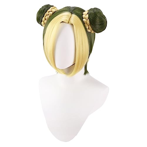 osseoca Jolyne Cujoh Cosply Wig Gold and Green 35cm 13inch (Jolyne Cujoh-GLDGRN)