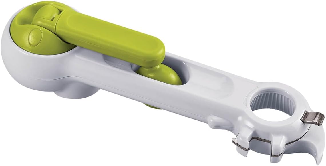 6 in 1 Can Opener, Crafted With 100% Durable Plastic and Metal, Easy Storage, Kitchen Gadgets - Measures 8" Long x 2 1/2" Wide, by Home Marketplace