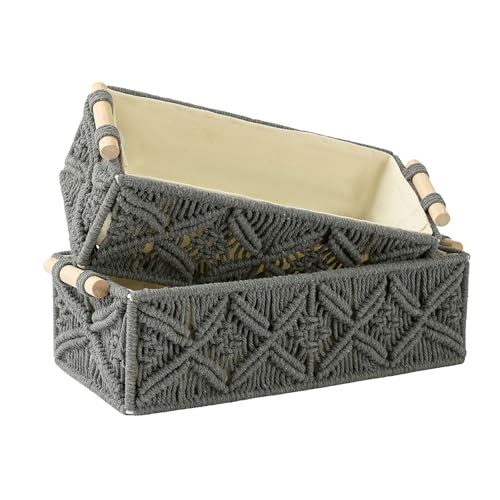 Accessoire Boîtier Rangement Tissage Tissus et Télécommandes - Panier Coton Maison