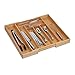 Relaxdays Skrzynka na sztućce bambusowa, wysuwana, wys. x szer. x gł.: 5 x 32,5 - 52 x 45,5 cm, wkład do szuflady kuchnia, wkład na sztućce, naturalny