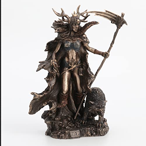 Estatua Hel Diosa Nórdica del Inframundo Bronce 10.4 pulg miniatura 4