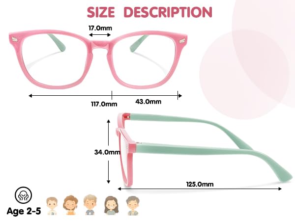 Image of Blue Light Blocking Glasses for Kids Boys Girls Computer Glasses TR90 Unbreakable Anti-Glare UV400 age 2-18