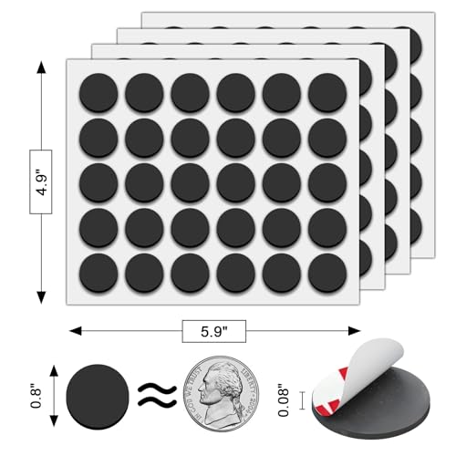Image of Towjug Flexible Adhesive Magnets, 120 Round Magnetic Dots (0.8 inchx0.08 inch) Anisotropy Sticky Circle Magnet Tape for DIY Crafts
