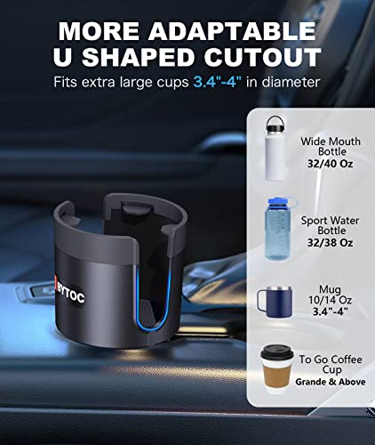 Ibytoc Cup Holder Expander For Car, [2 In 1] Adjustable Cup Holder Adapter With [Phone Holder], [Extra Large] Expandable Car Cup Station, Compatible With 32-40 Oz Bottles, Drinks, Mugs In 3.4-4.0” #TOP4
