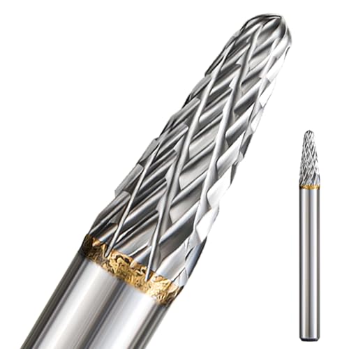 Image of Carbide Burr Set 1 /4 Shank w /Big Beech Holder Die Grinder Bits Drill Bits Grinding Bits for Metal Rotary Tool Attachment Accessories Rasp Weld Wood Stone for Milwaukee Dewalt (FO-9)