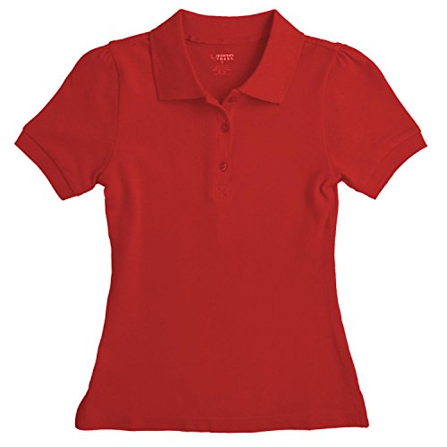 Image of French Toast Girls' Short Sleeve Stretch Pique Polo Shirt