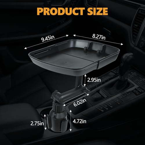Bandeja portavasos para carro, ajustable 360° miniatura 2