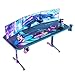 Himimi Scrivania Gaming 160x75 cm Scrivania Da Gioco, Scrivania Gaming Desk per Laptop PC, Tavolo Gioco con Tappetino Per Mouse, Gestione dei Cavi, Gancio per Cuffie, Maniglia di gioco, 160x75x75 cm immagine